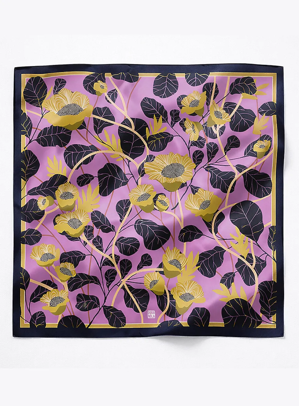 Large colourful pure silk scarf
