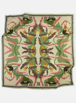 Large colourful pure silk scarf