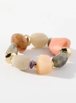 Large colourful stone bracelet