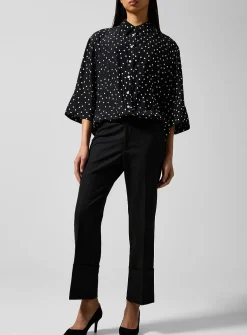 Large cuff straight leg pant