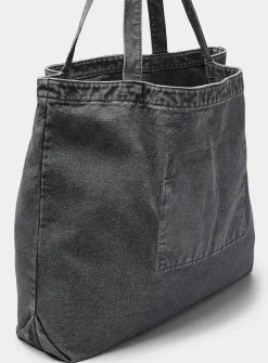Large faded canvas tote