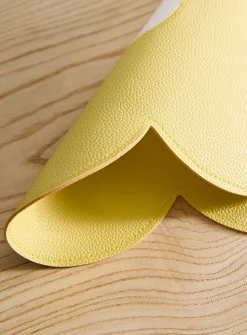 Large flower faux-leather placemat