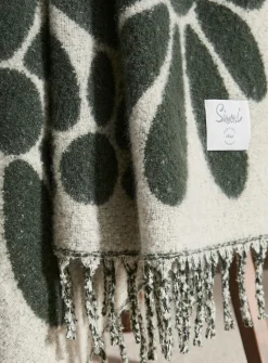 Large flowers faux-mohair throw