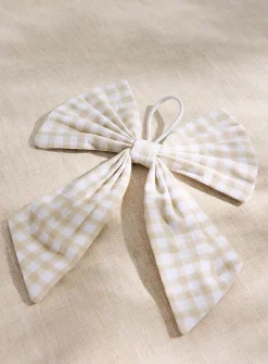 Large gingham bow napkin ring