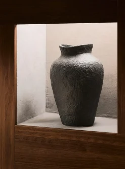 Large hatched embossed vase