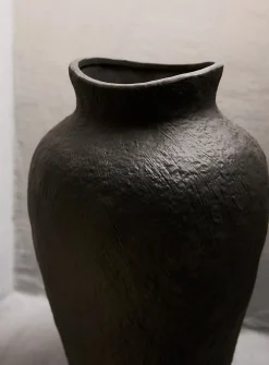 Large hatched embossed vase