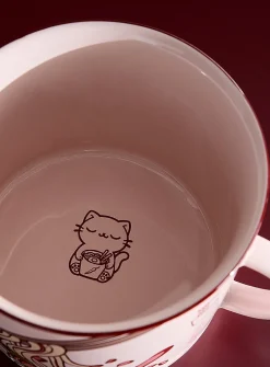 Large light pink ramen noodle bowl