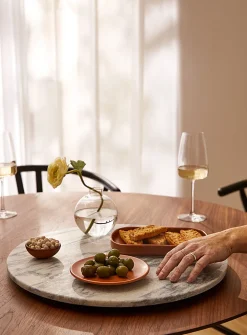 Large marble rotating tray