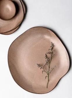 Large meander stoneware plate