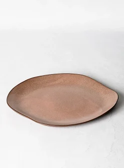Large meander stoneware plate