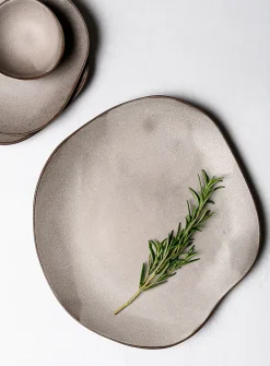 Large meander stoneware plate