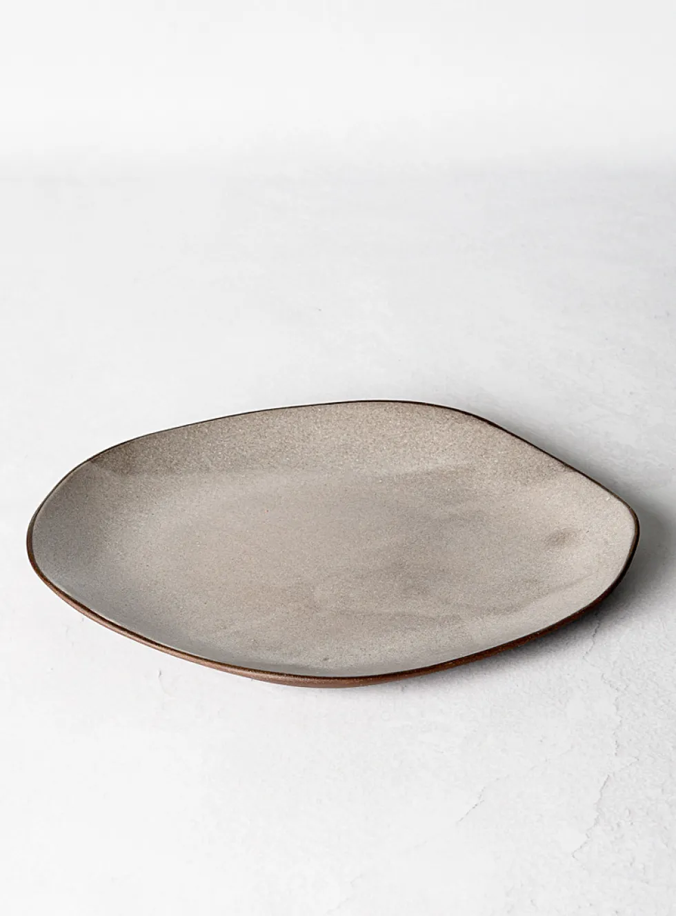 Large meander stoneware plate