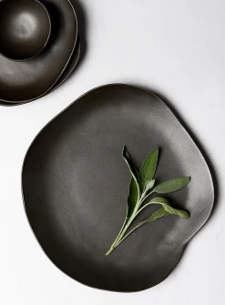 Large meander stoneware plate