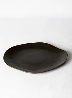 Large meander stoneware plate