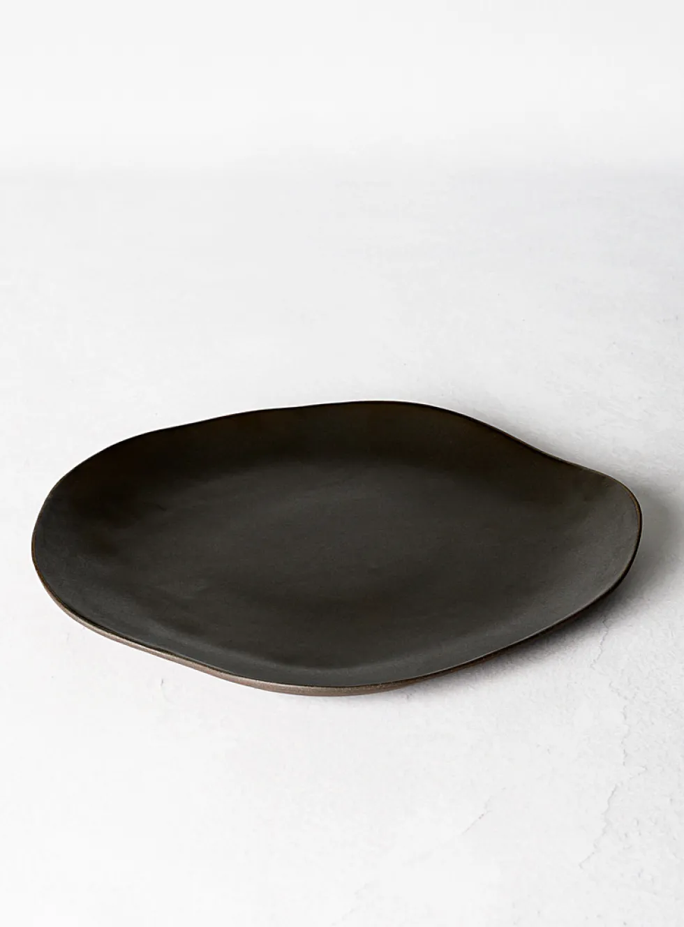Large meander stoneware plate
