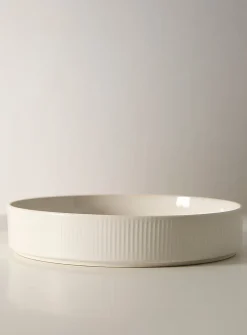 Large modern grooved bowl
