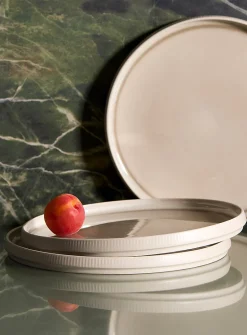 Large modern grooved plate