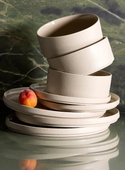 Large modern grooved plate