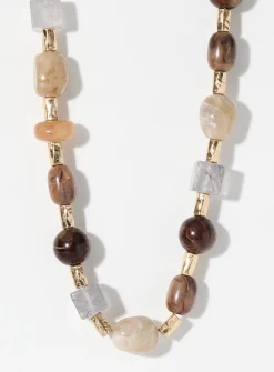 Large natural coloured stone necklace