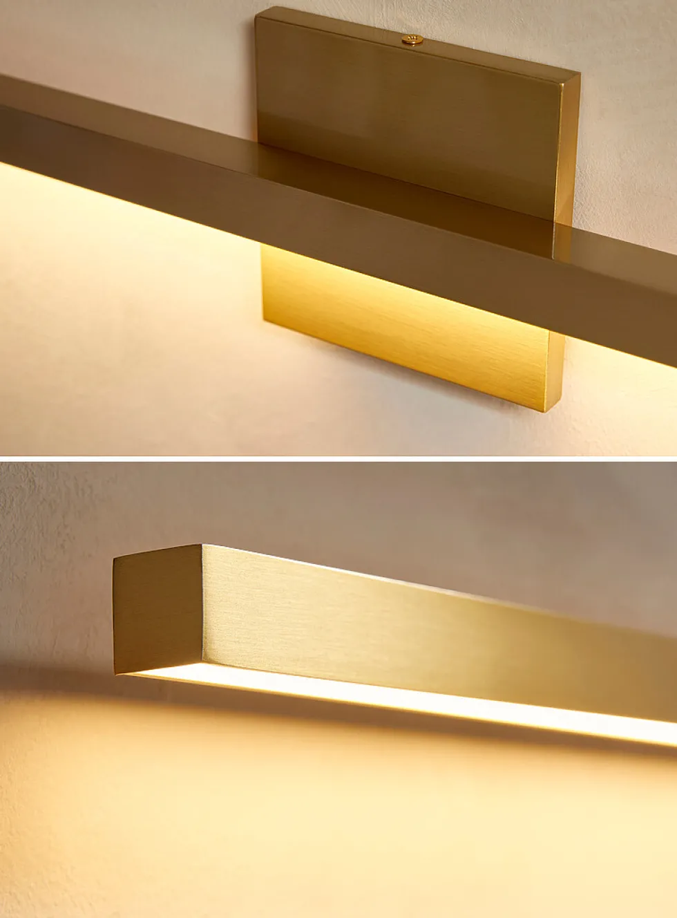 Large slender golden sconce