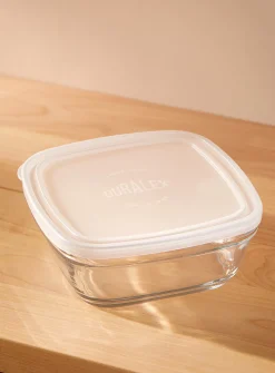 Large square bowl with lid