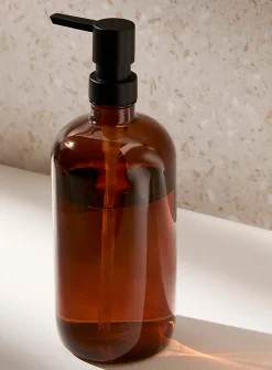 Large tinted glass soap pump