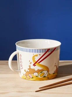 Large white ramen noodle bowl