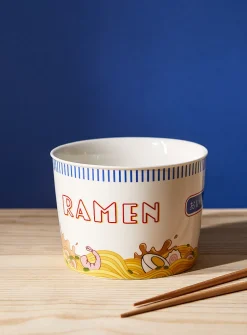 Large white ramen noodle bowl