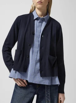 Layered cardigan shirt