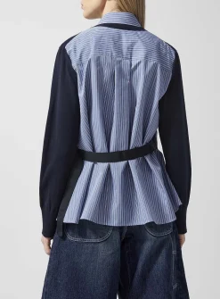 Layered cardigan shirt