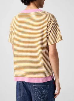 Layered effect stripes T-shirt