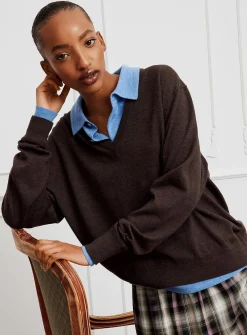 Layered pure wool fooler sweater