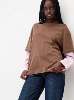 Layered shirt effect T-shirt