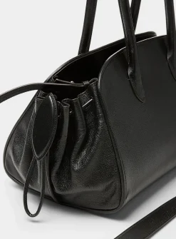 Leather adjustable strap handbag