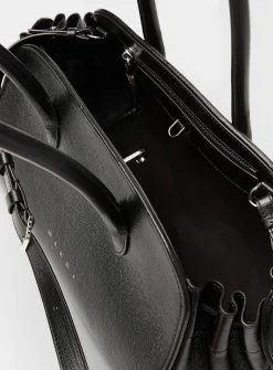 Leather adjustable strap handbag