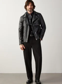 Leather biker jacket