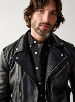 Leather biker jacket