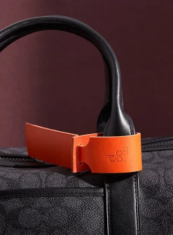 Leather luggage tag
