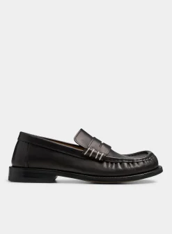 Leather moccasin loafers