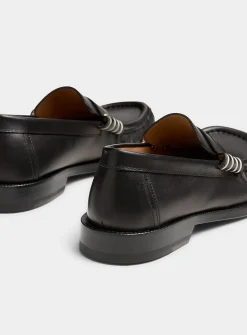 Leather moccasin loafers