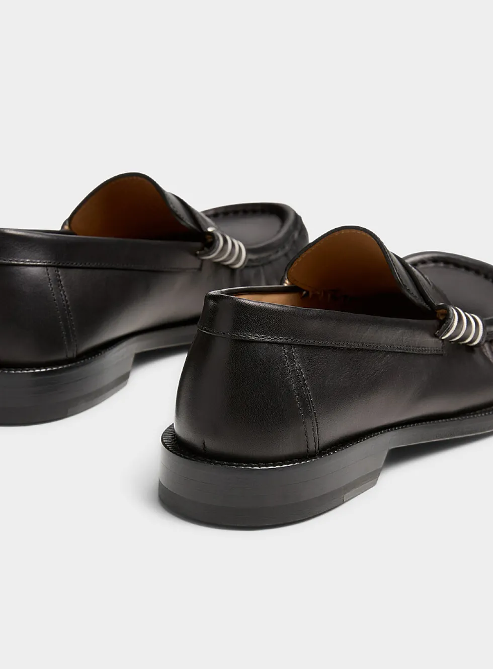 Leather moccasin loafers