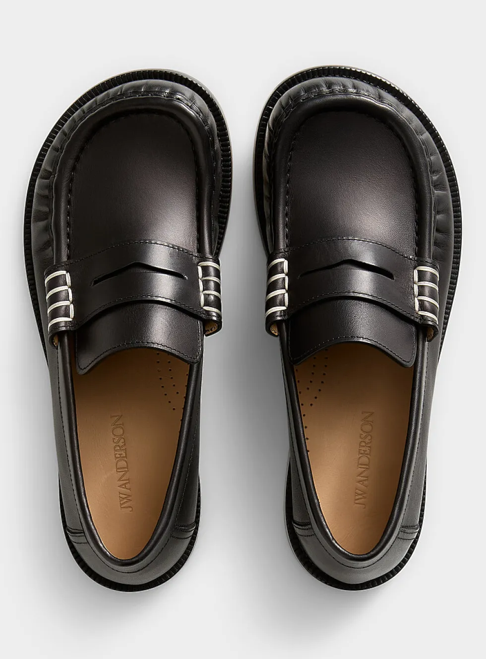 Leather moccasin loafers