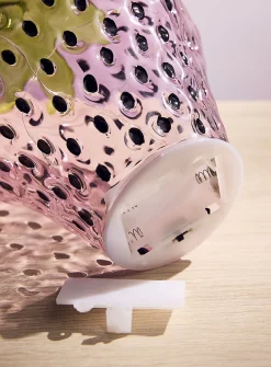 LED light tinted glass strawberry lamp
