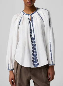 Lena organic 100% cotton embroidered blouse