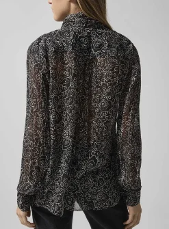 Leona sheer tie-neck blouse
