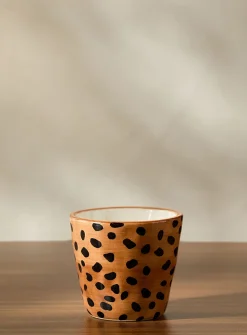 Leopard print embossed espresso mug