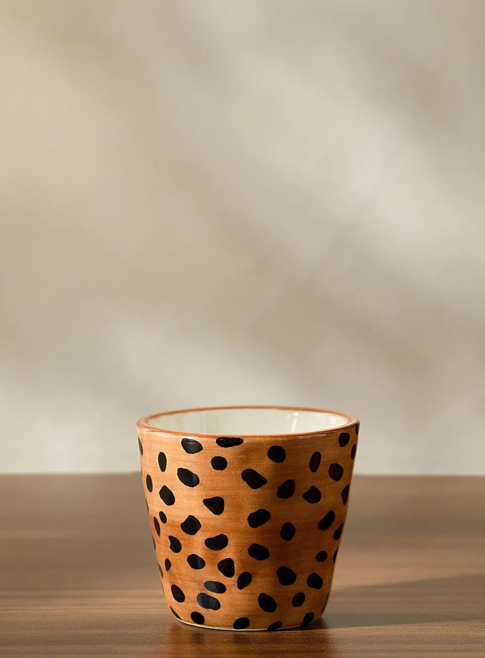 Leopard print embossed espresso mug