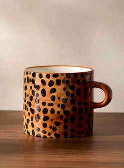 Leopard print embossed mug