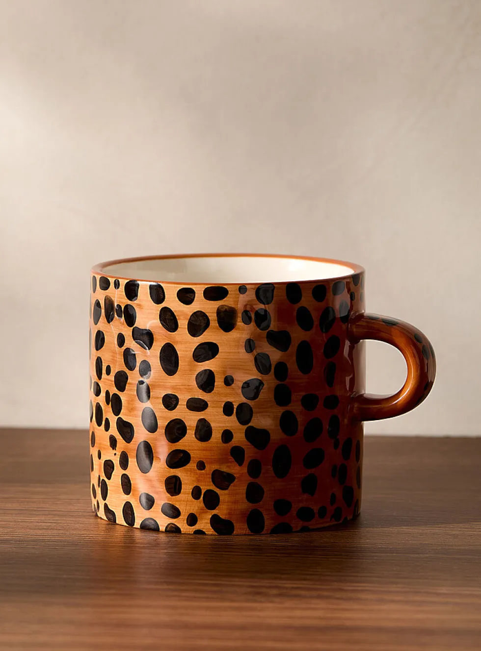 Leopard print embossed mug