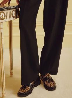 Leopard tassel loafers